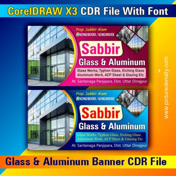 Glass & Aluminum Banner CDR File