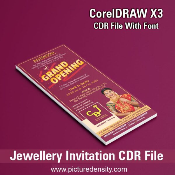 Jewellery Invitation CDR File