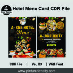 Hotel Menu Card CDR File