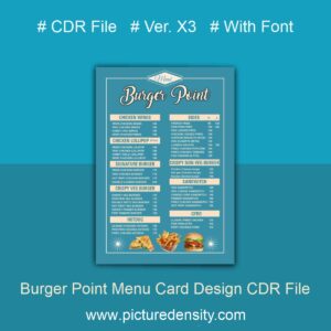 Burger Point Menu Card Design CDR File