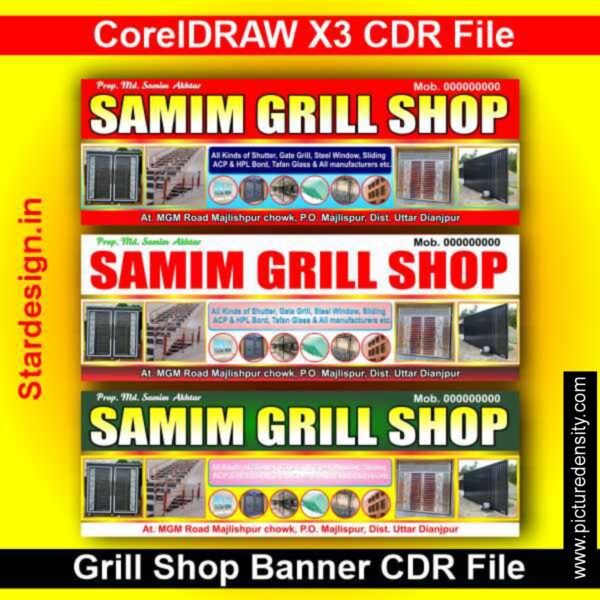 Grill Shop Banner CDR File