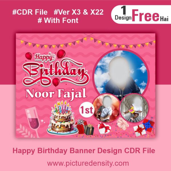 Happy Birthday Banner Design CDR File