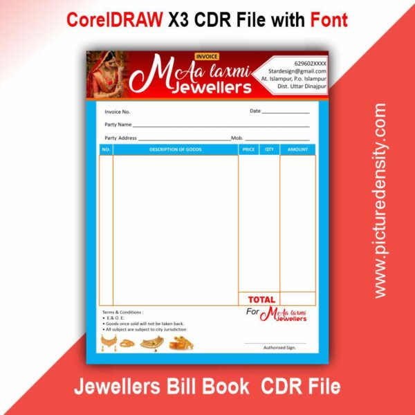 Jewellers Bill Book CDR File