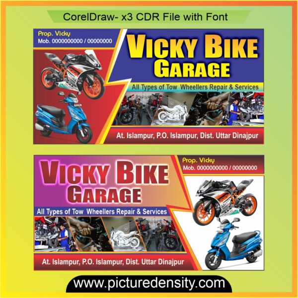 Latest Bike Repairing Banner & Flex CDR FILE