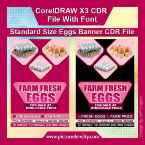 Standard Size Eggs Banner CDR File