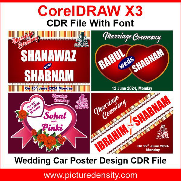 Wedding Car Poster Design CDR File