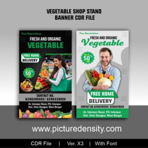 Vegetable Shop Stand Banner CDR File