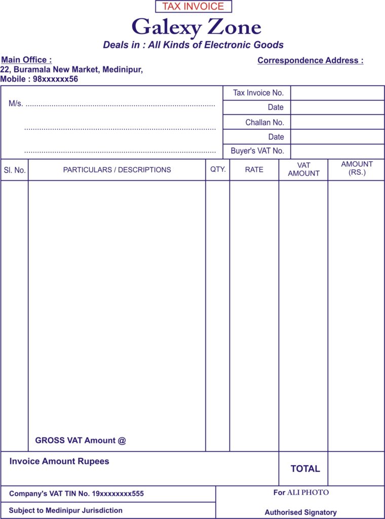 GST Tax Invoice Bill Book Design CDR File » Picturedensity