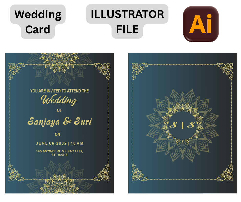 Report Card (4) Colored - Wedding Card - Illustrator file - Image 1