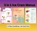 Ice Cream Menu Card CDR File 3 in 1