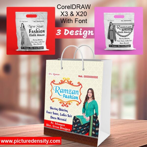 3 Design Cloth House Carry Bag Design CDR File