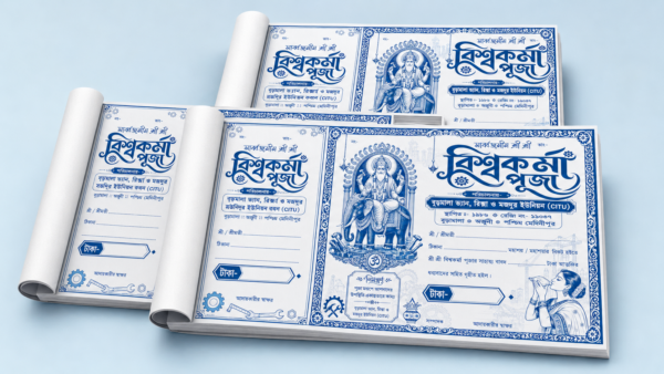 Biswakarma Puja Rosid Book offset Blue psd