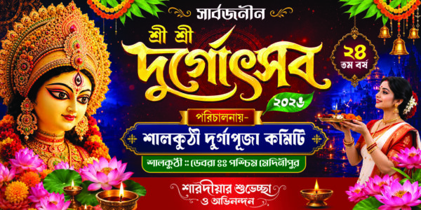 Durga Puja Banner PSD_10x5