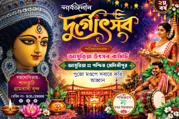 Durgotsab Durga Puja Bengali Banner psd_6x4in