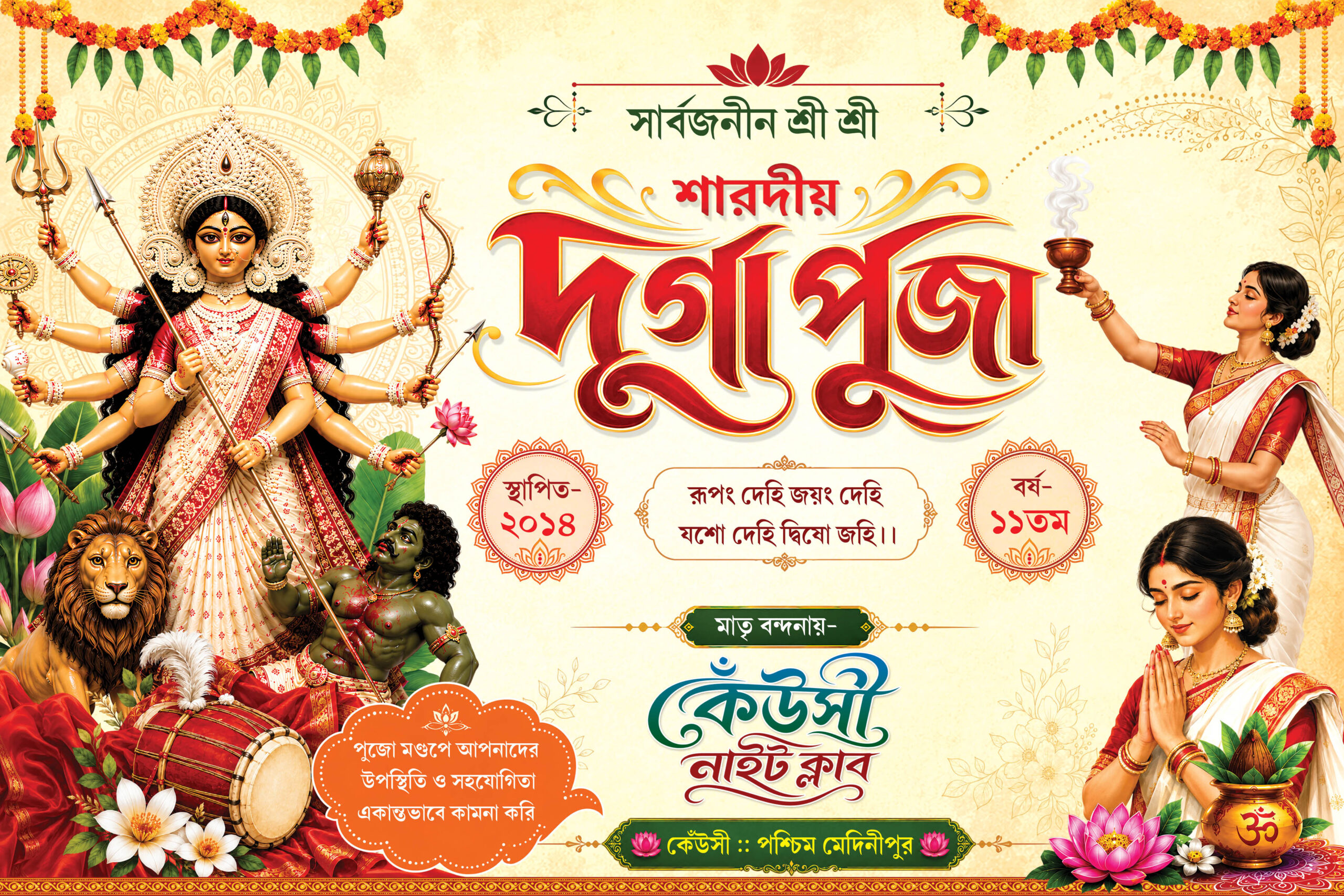 Sharadiya Durga Puja Flex Banner 6x4in Psd Sharadiya Durga Puja Flex Banner 6x4in Psd