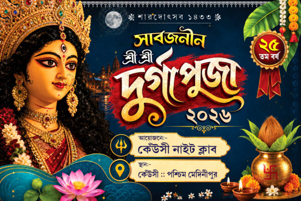 durga puja banner psd_6x4in design